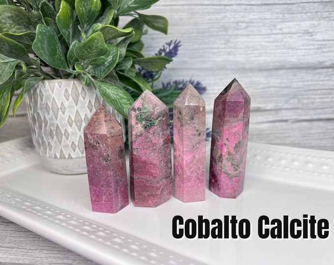 Cobalto Calcite Tower, Cobalto Calcite Point, Polished Pink Cobalto Calcite, Cobaltoan Calcite