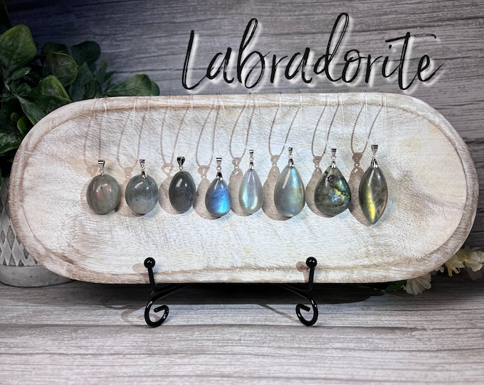 Labradorite Pendant, Labradorite Crystal, Labradorite Jewelry, 925 Silver Clasp - You Choose!