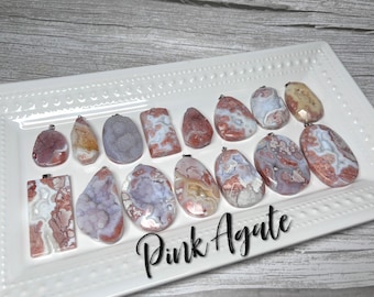 Beautiful Druzy Pink Agate Pendant, Pink Agate, Pink Agate Pendant, Druzy Crystal Pendant, s925 Clasp