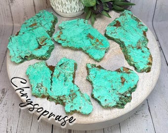 Chrysoprase Slab, Chrysoprase Slice, Chrysoprase Crystal, Heart Chakra, Emotional Balance, Positive Energy