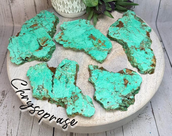 Chrysoprase Slab, Chrysoprase Slice, Chrysoprase Crystal, Heart Chakra, Emotional Balance, Positive Energy