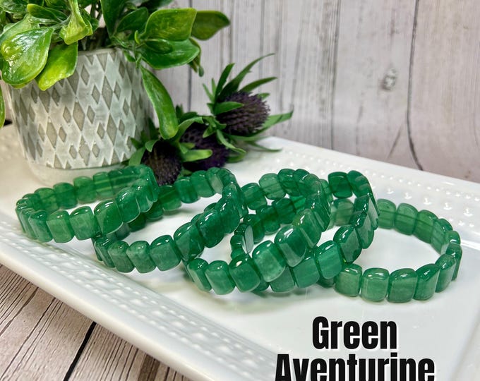 Green Aventurine Soft Bangle, Green Aventurine Crystal Soft Bangle Bracelet, Green Crystal Bracelet