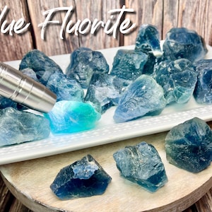Blue Fluorite Raw Stone, Blue Fluorite Crystal, Fluorite Raw Stone, Blue Fluorite Specimen, Blue Crystal (11)