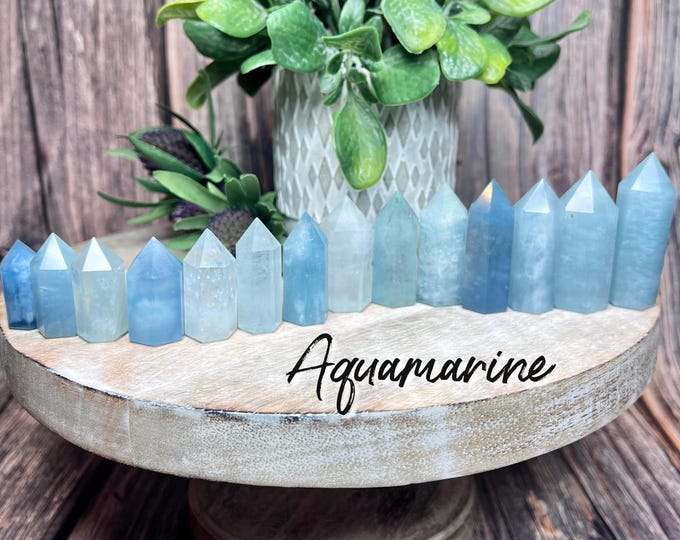 Aquamarine Tower, Small Mini Aquamarine Tower, Aquamarine Crystal Baby Tower (8)