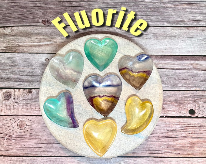Fluorite Heart Bowl, Fluorite Heart Dish, Fluorite Bowl, Crystal Heart Bowl, Crystal Heart Dish, Hand Carved