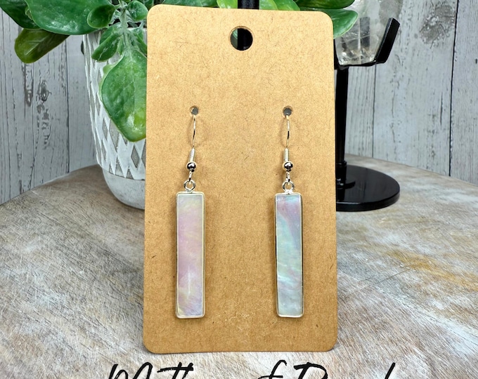 Mother of Pearl Earrings, Mother of Pearl Drop Earrings, Mother of Pearl Jewelry, 925 Silver Earring Setting