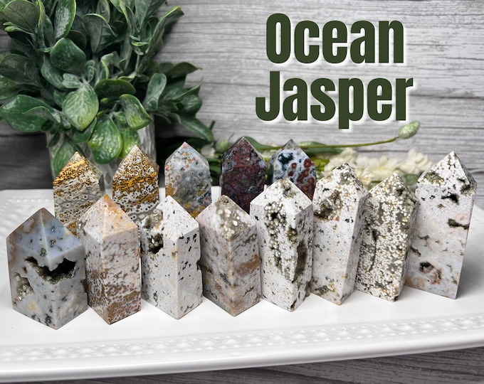 Druzy Orbicular Ocean Jasper Tower, Small Orbicular Jasper Tower, Small Ocean Jasper Tower, Druzy Ocean Jasper