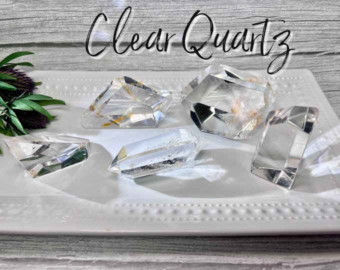 Clear Quartz Freeform, Clear Quartz DT, Clear Quartz with Golden Healer Inclusions