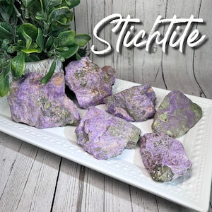 Stichtite Stone, Stichtite Crystal with Serpentine, Stichtite and Serpentine, Stichtite Raw Stone, Purple Crystal