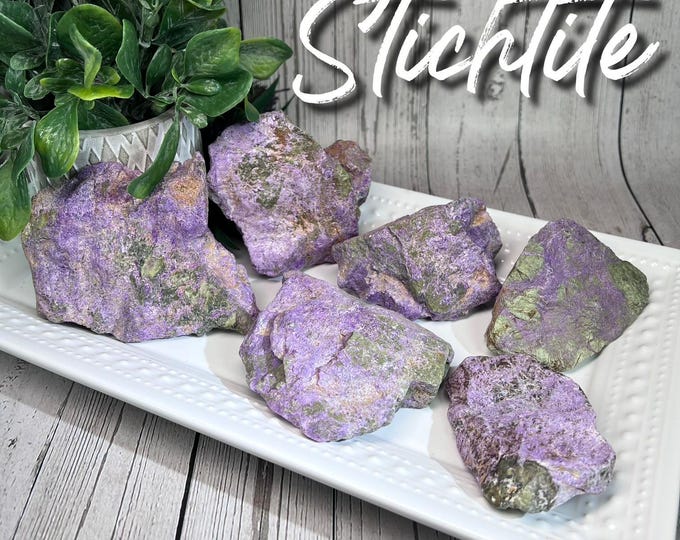 Stichtite Stone, Stichtite Crystal with Serpentine, Stichtite and Serpentine, Stichtite Raw Stone, Purple Crystal