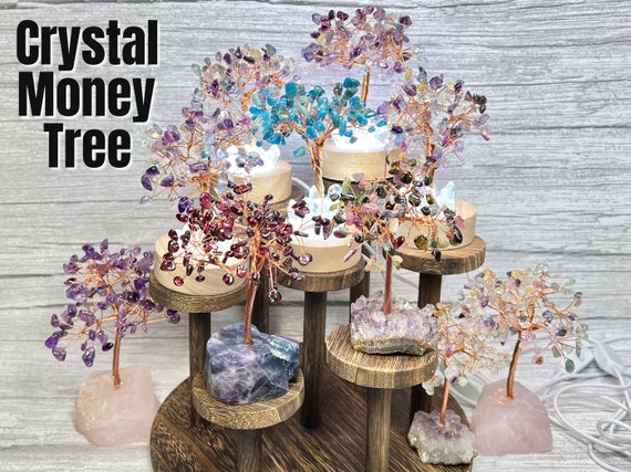 Crystal Tree, Money Tree, Crystal Money Tree, Wire Wrapped Tree, Good Luck  - Prosperity - Enhance the Power of Your Surroundings - Etsy