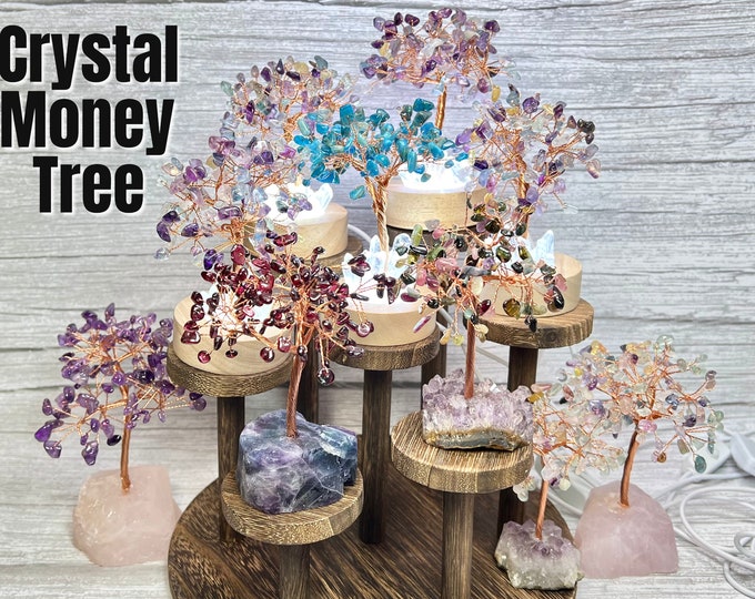 Crystal Tree, Money Tree, Crystal Money Tree, Wire Wrapped Tree, Good Luck -  Prosperity - Enhance the Power of Your Surroundings