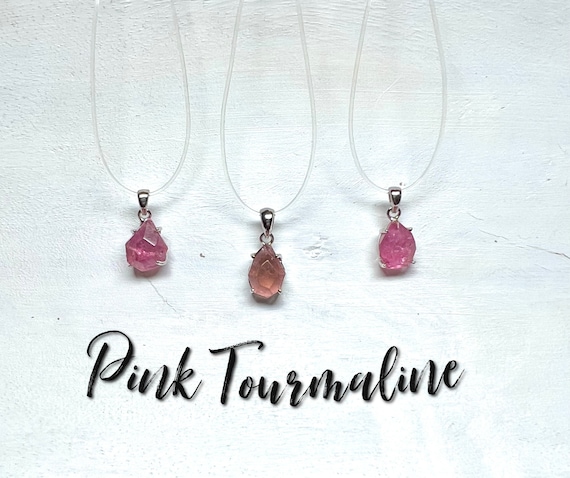 Pink Tourmaline Pendant, Polished Pink Tourmaline, Polished Freeform Pendant, 925 Silver Clasp