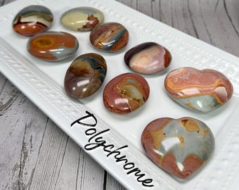 Polychrome Jasper Palm Stone, Desert Jasper, Polychrome Crystal Palm or Heart - You Choose!