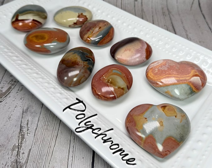 Polychrome Jasper Palm Stone, Desert Jasper, Polychrome Crystal Palm or Heart - You Choose!