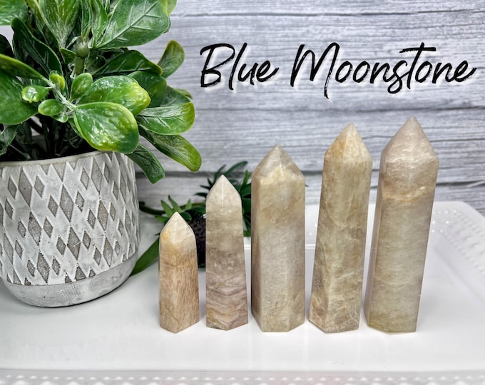 Blue Moonstone Tower, Moonstone Tower, Moonstone Point, Blue Flash Moonstone Crystal (2)