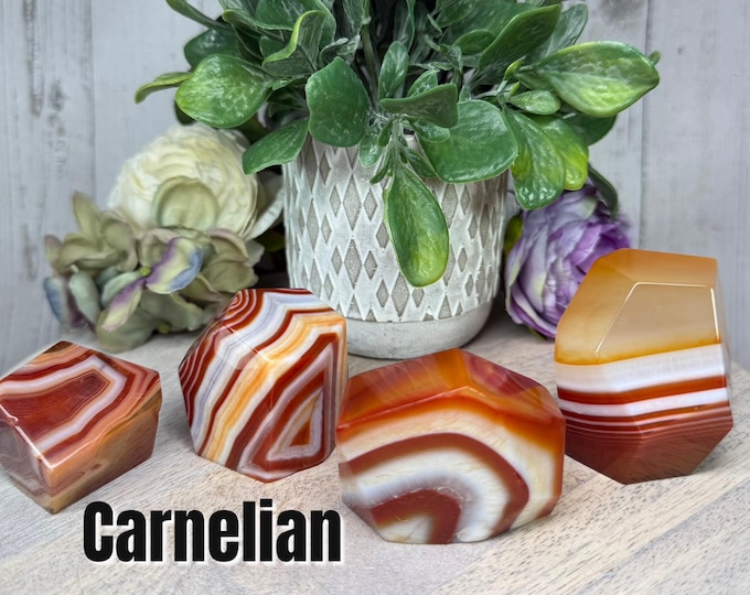 Banded Carnelian Freeform, Carnelian Freeform Carving, Banded Carnelian Agate