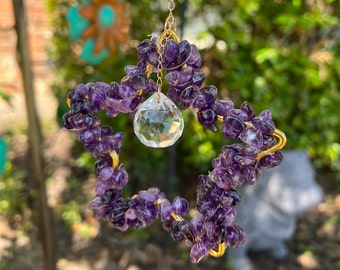 Amethyst Sun Catcher, Amethyst, Purple Amethyst, Crystal Sun Catcher, Crystal Wall Hanging, Amethyst Star