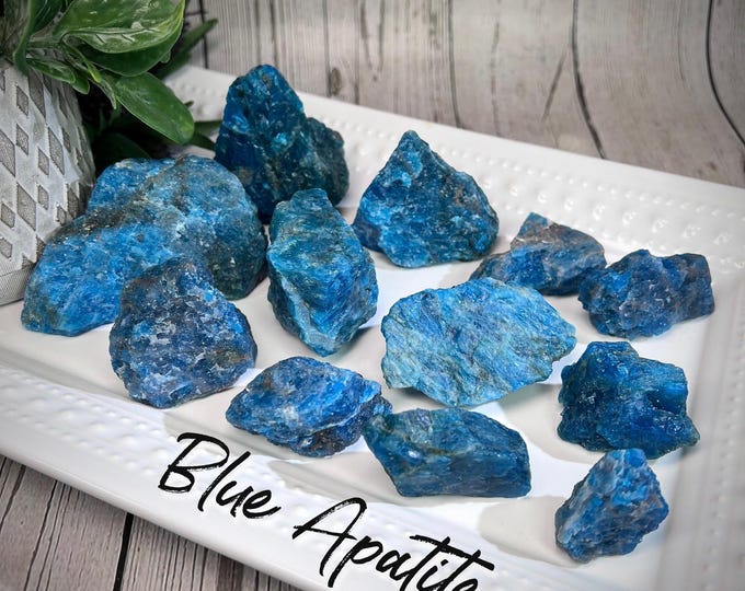 Blue Apatite Raw Stone, Blue Apatite Rough Stone, Unpolished Blue Apatite (#4)