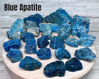 Blue Apatite Raw Stone, Blue Apatite Rough Stone, Unpolished Blue Apatite (#3)