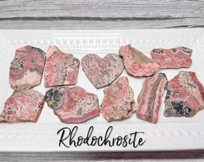 Rhodochrosite Slab, Small Rhodochrosite Slab Slice, Mini Rhodochrosite Slice
