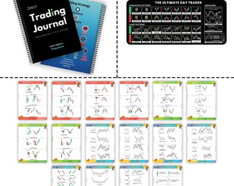 Classic Trading Journal Diary, Trading desk mat and Complete Price Actions Chart Patterns Posters Gift  for Stock Market Traders & Investors