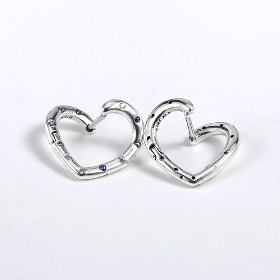 Pandora Rose Gold Bright Hearts Hoop Earrings Ale S925 Etsy