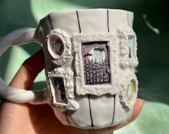 Cute Halloween Coffee Mug, Funny Ghost Cup, Spooky Mugs - Ceramic Unique Halloween Gifts - Halloween Mug Gift, Husband With Handle, Bat Mugs