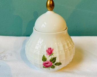 Edle Vintage Zuckerdose / Zuckertopf  mit Rosen von Eschenbach - Midcentury