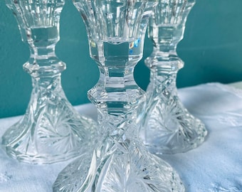 Elegante Vintage Kristall Kerzenständer / Kristallkerzenständer  / Kerzenhalter