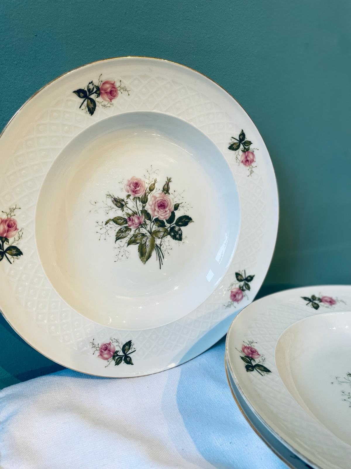 Service à Café Seltmann Weiden Wien Motif Fleurs Roses - Porcelaine, Pièces Au Choix En Très Bon état