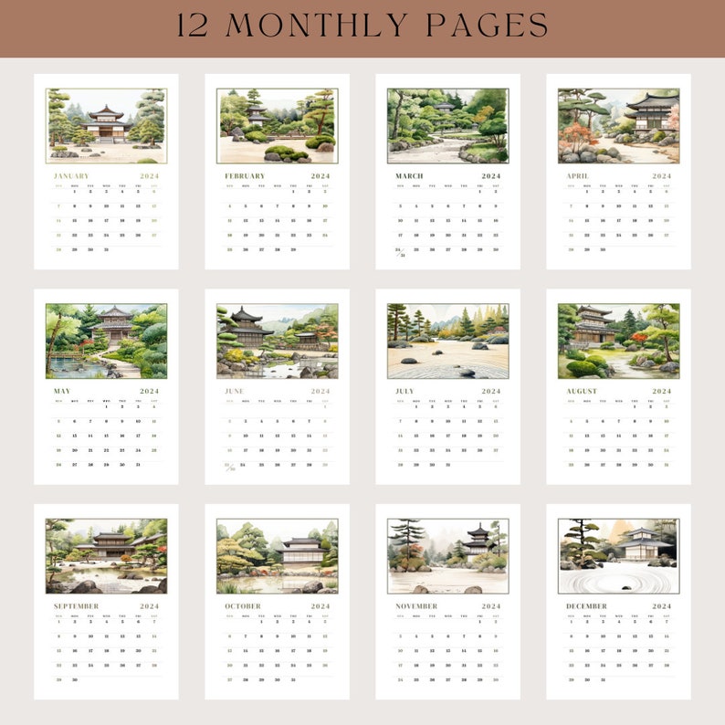 2024 12 month Printable Calendar - Il 794xN.5671423956 K5gz 