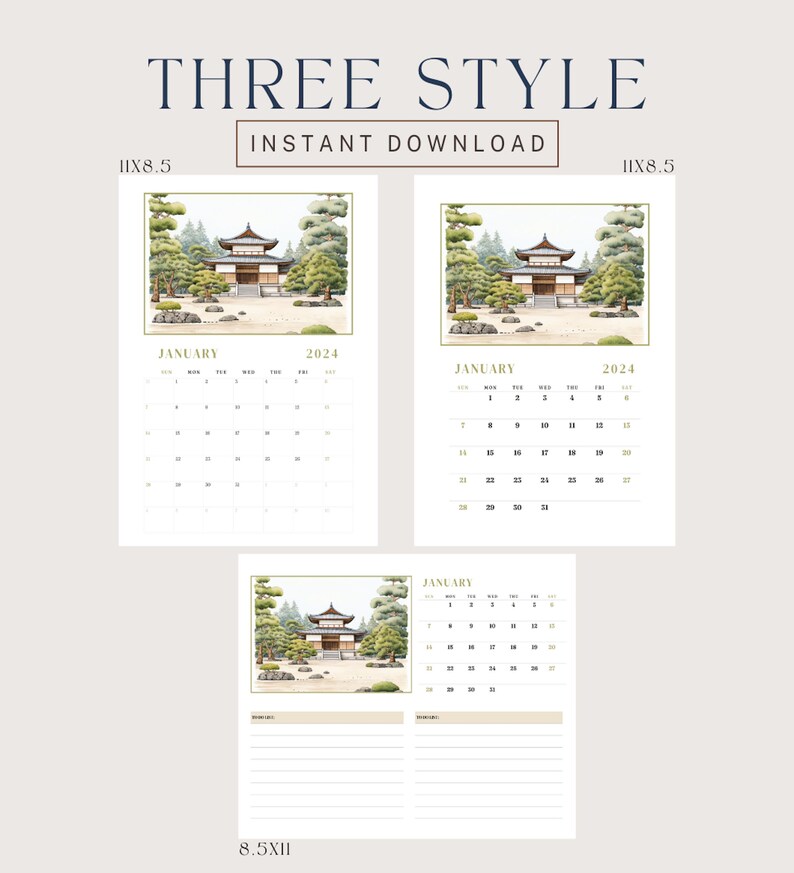 2024 12 month Printable Calendar - Il 794xN.5722242195 77h9 