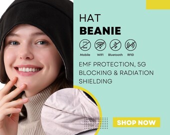 EMF Protection Hat Beanie | Radia Smart, Silver Lined, 5G Blocking