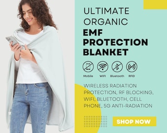 Organic Cotton EMF Protection Blanket, Silver Lined, 5G Blocking