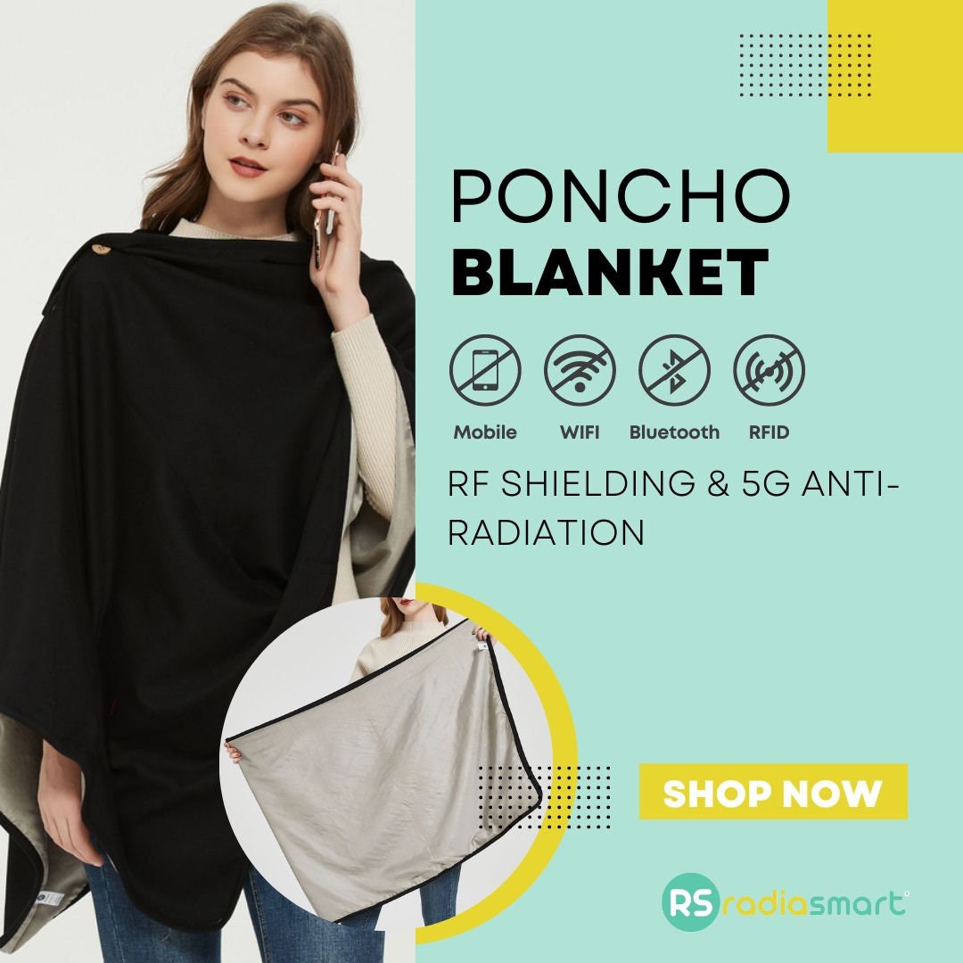 Homehours EMF Adult Hooded Poncho - Radiation Blanket, Wearable