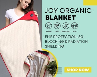 Radia Smart® Joy Organic Blanket | EMF Protection, Anti-Radiation, Silver lined, Faraday, Fertility Health, 5g