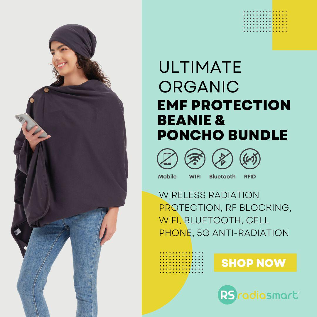 Embrace Wellness with Ultimate Certified 100% Organic Premium EMF Protection Poncho  & Beanie Bundle, EMF Protection, RF, 5G Blocking
