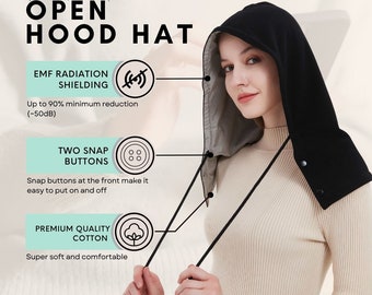 EMF Protection Cotton Open Hood Hat | 5G Radiation Blocking