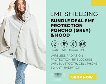EMF Protection Poncho & Hood Set, Silver Lined, 5G
