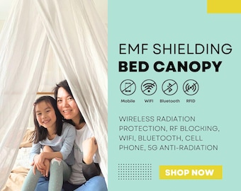 Radia Smart® EMF Protection Bed Canopy Circle | RF Shielding, 5G Anti-Radiation, Silver lined, Faraday