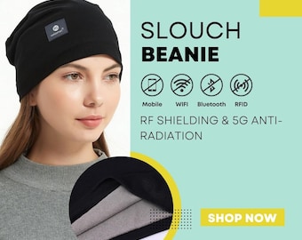 Black Slouch Beanie | EMF Protection, 5G Anti-Radiation