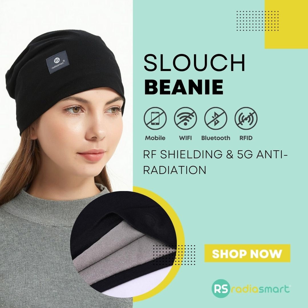 Emf Beanie Skull Cap Hat “ Adult Size “ Bamboo Faraday Fabric Antiradiation  Over