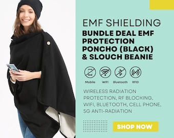 EMF Protection Poncho & Beanie Bundle, Silver Lined, Fertility Health