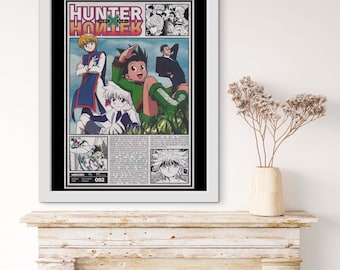 Impression d'affiche de manga vintage Hunter x Hunter | Art mural anime rétro