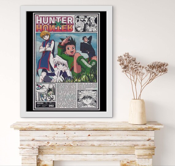 Hunter x Hunter Vintage Manga Poster Print | Retro Anime Wall Art