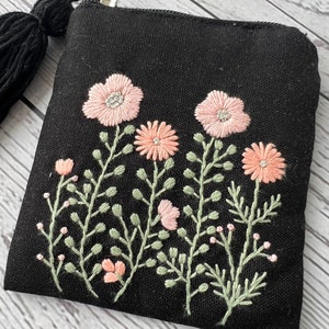 Black - Kutch Ahir Hand Embroidered Coin Pouch 117