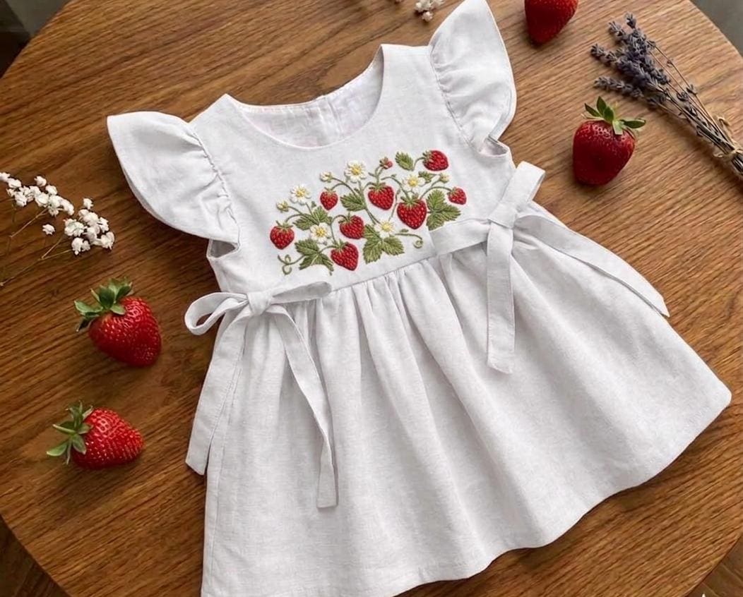 Embroidered Strawberry Dress - Etsy