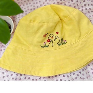 Personalized Hand Embroidered Linen Baby Bucket Hat, Toddler Bucket Hat, Beach Hat, Kid Hat, Baby Shower Gift,Baby Sun Hat,Neutral Baby Gift