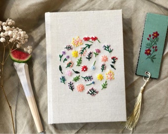 3 Hand Embroidered Notebooks, Custom Pages, Fast Shipping